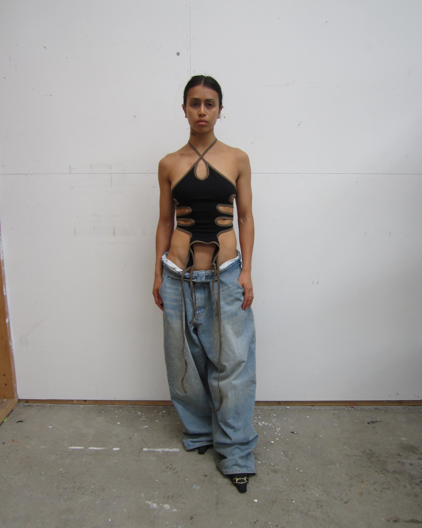 Strap-On Top Black/Khaki