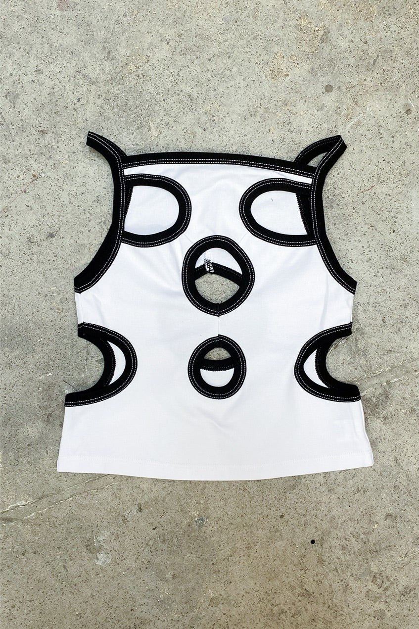 Glory Hole Singlet White/Black
